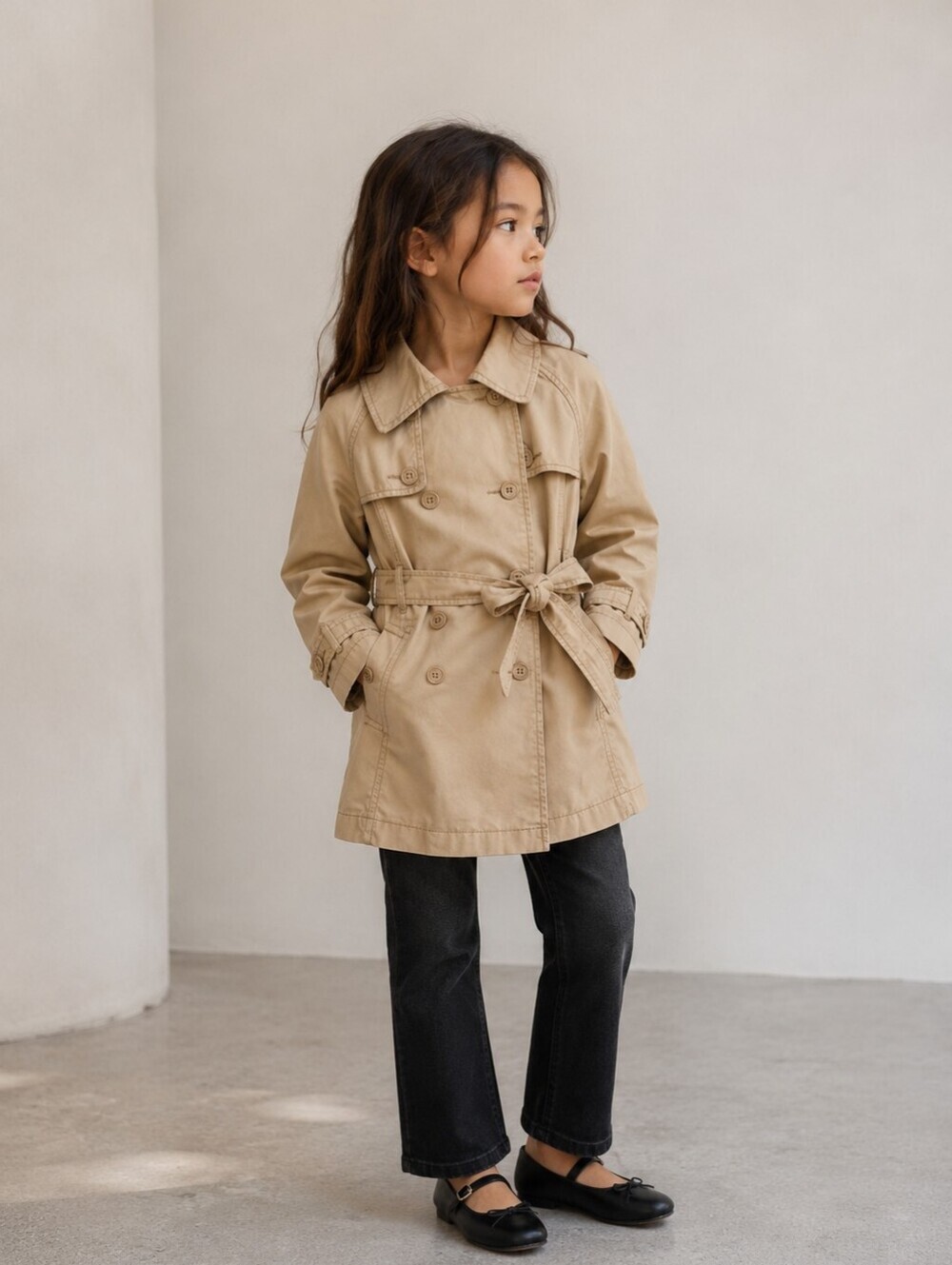 GAP Kids NWT Beige Trench Coat Belted Girls 6-7Y Double Breasted Jacket